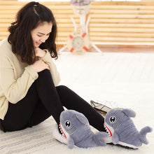 Load image into Gallery viewer, Fuzzy Shark Slippers