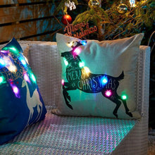 Load image into Gallery viewer, 4 Pcs Christmas Reindeer Light Up Cushion Cover