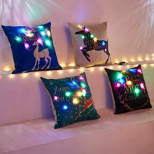 Load image into Gallery viewer, 4 Pcs Christmas Reindeer Light Up Cushion Cover